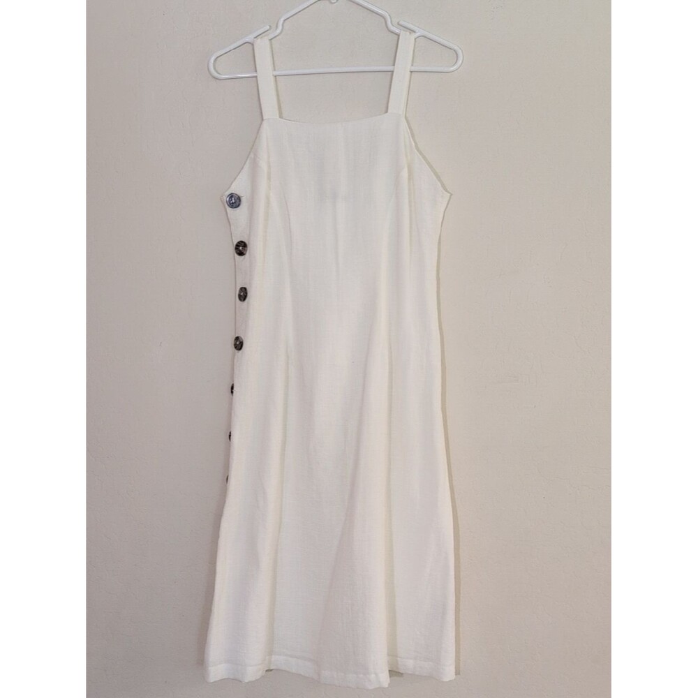 NWT RW&Co Classic Ivory Button Accent Tank Midi Sundress - Size 6